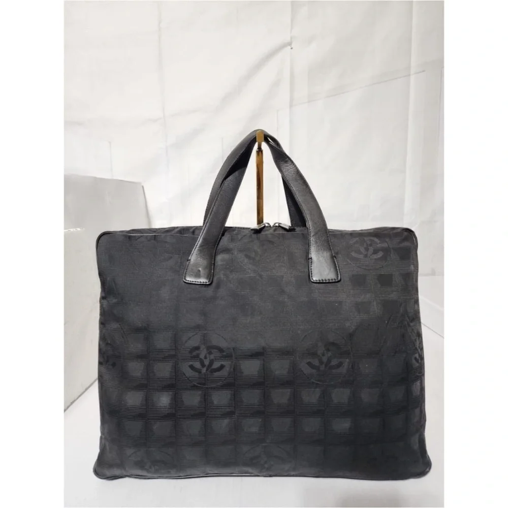 Authentic Chanel Travel Ligne Laptop Case Black